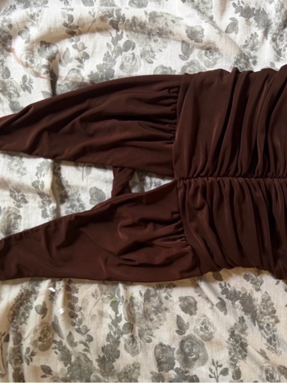 Windsor Chocolate Brown Ruched halter Blouse
